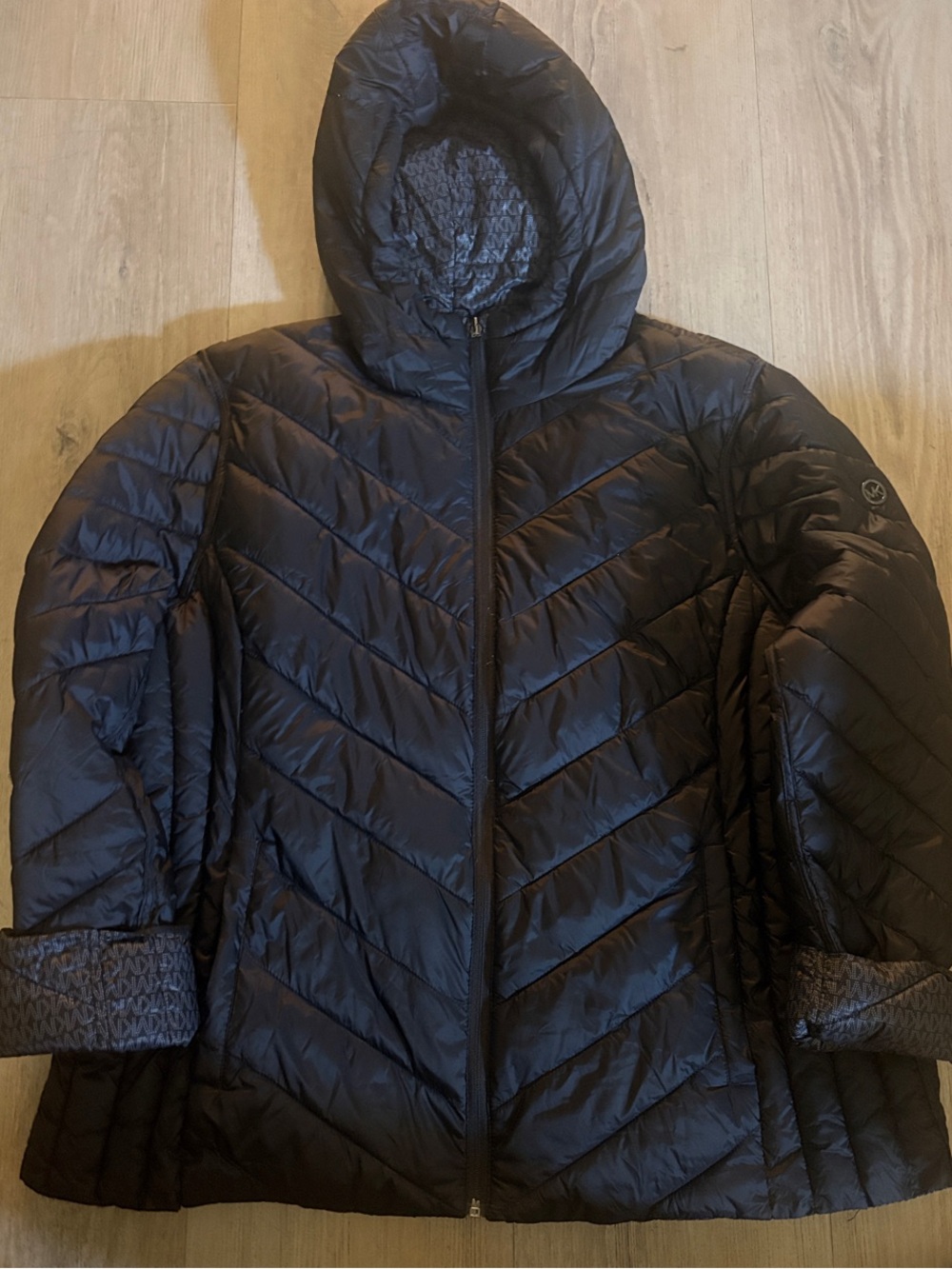 Michael Kors Black Quilted Hooded Puffer Coat